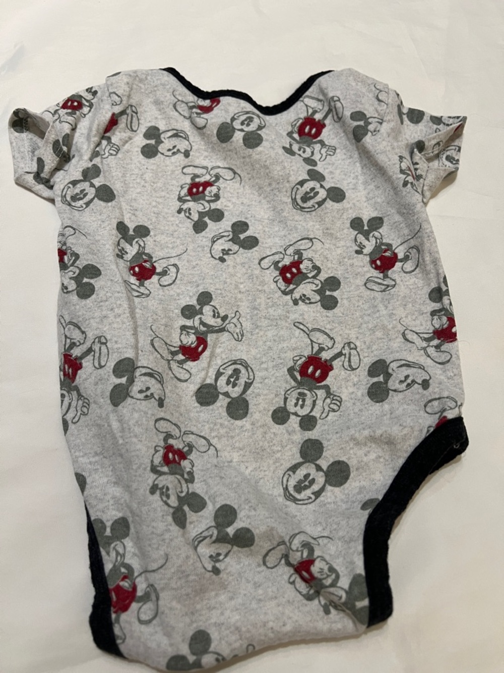 “Bundle 10/$13” Disney 6-9mGrey, Black & Red Mickey Mouse Short-Sleeve One-Piece - Picture 6 of 6